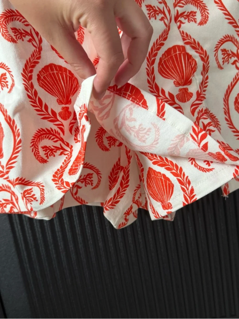 VICI White and Coral Shell-Print Sleeveless Mini Dress - Picture 9 of 14